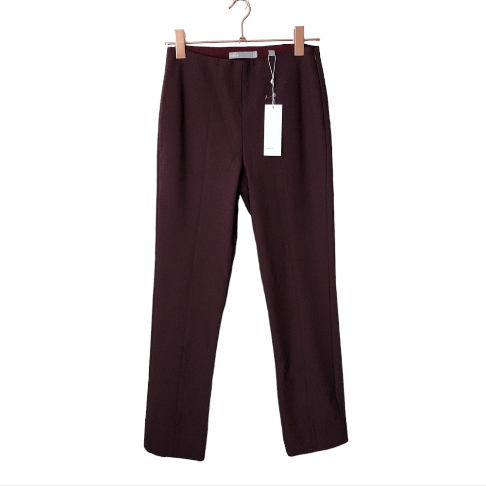 VINCE Stitch Front Seam Leggings In Black‎ Cherry size M NEW WITH TAGS